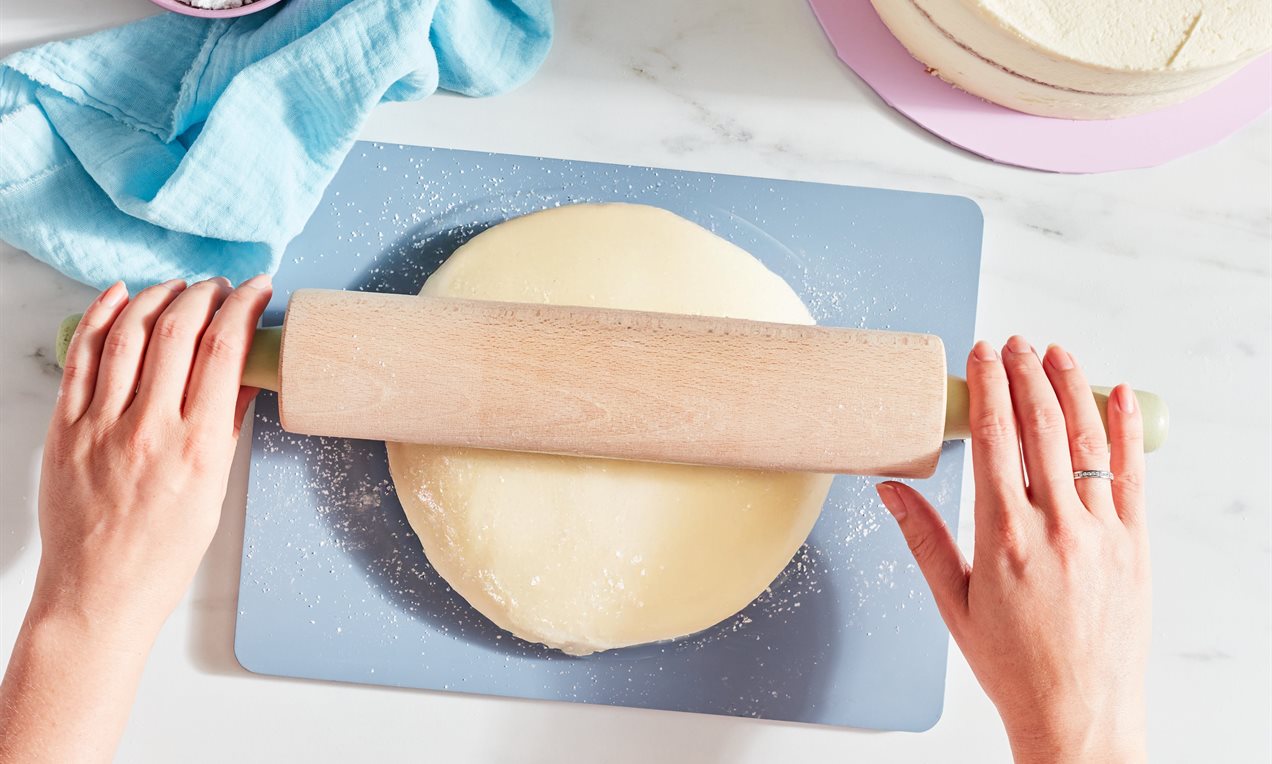 rolling out marzipan