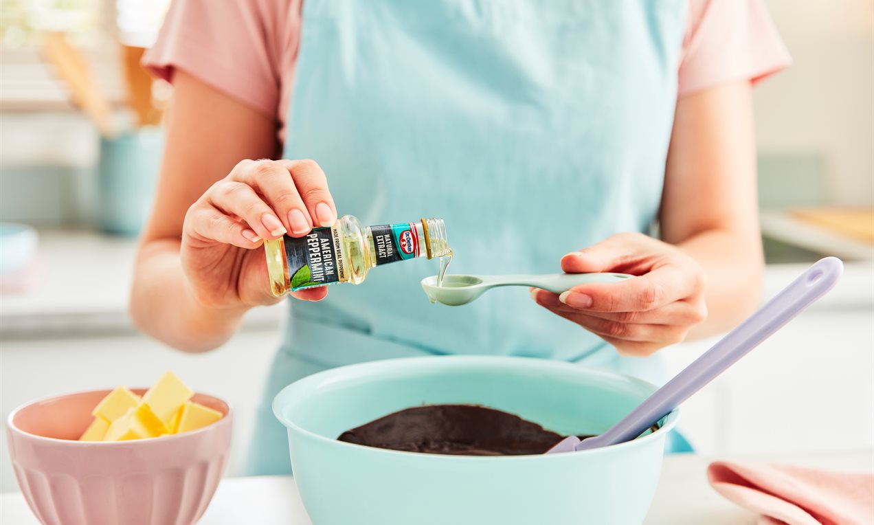 Adding in peppermint extract