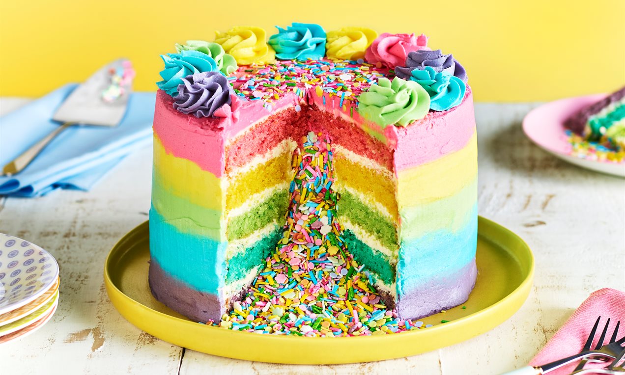 Pinata Rainbow Cake