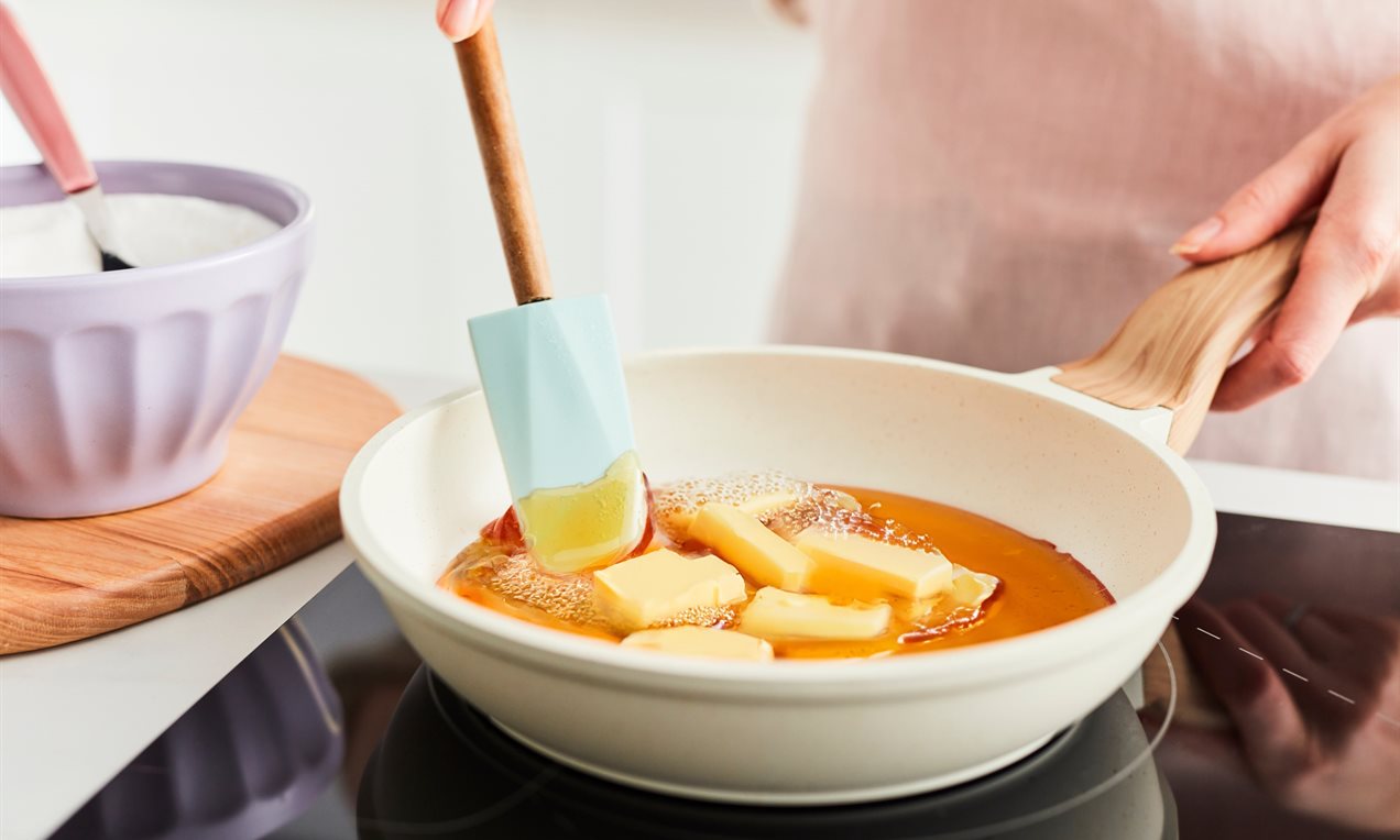 adding in butter to caramel