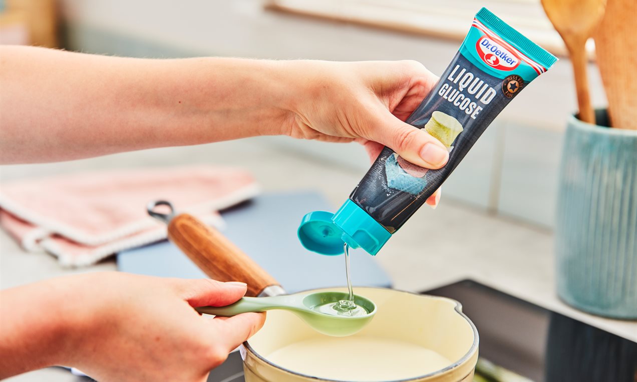 Picture - Adding Liquid Glucose to ganache