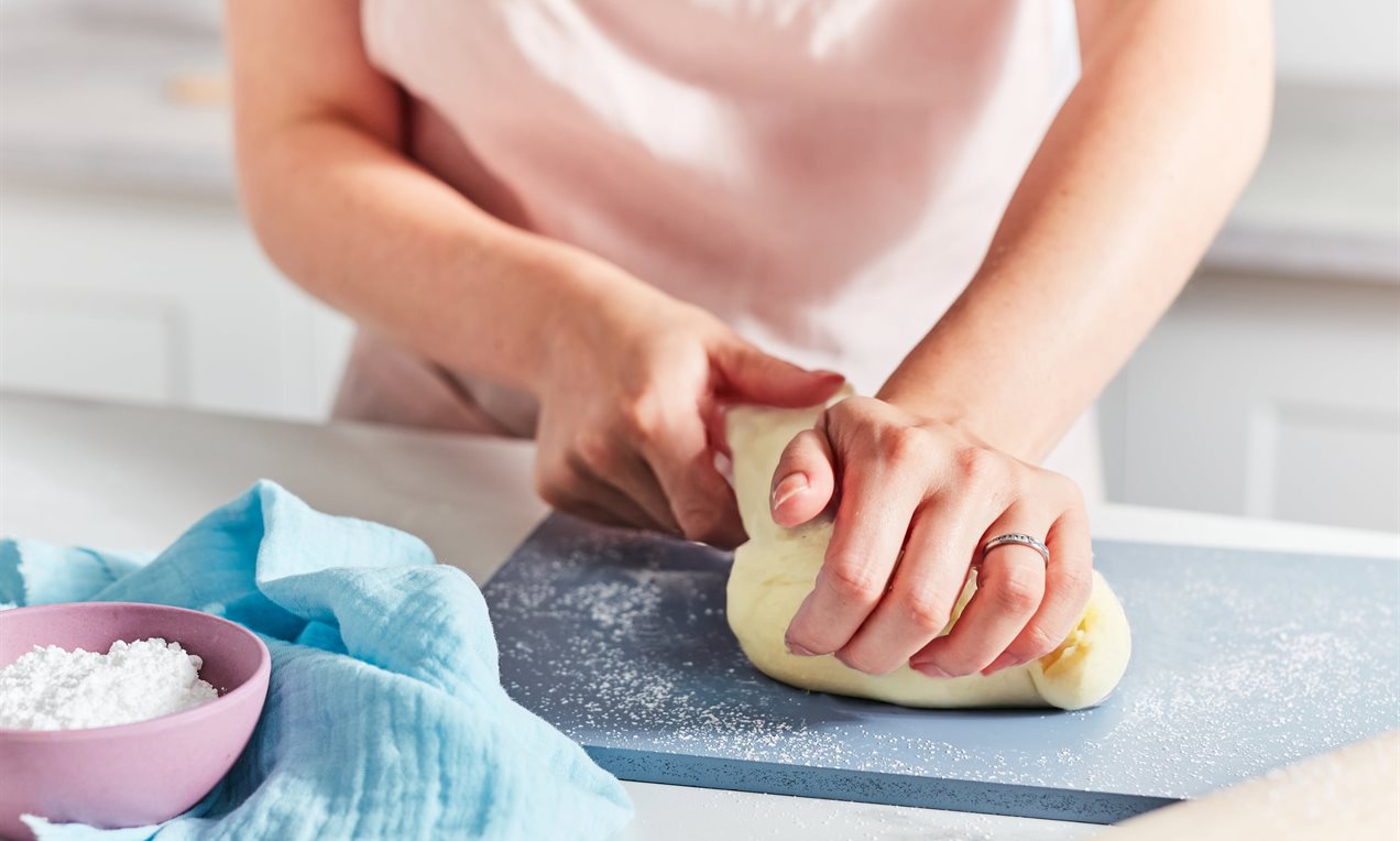 kneading marzipan
